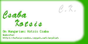 csaba kotsis business card